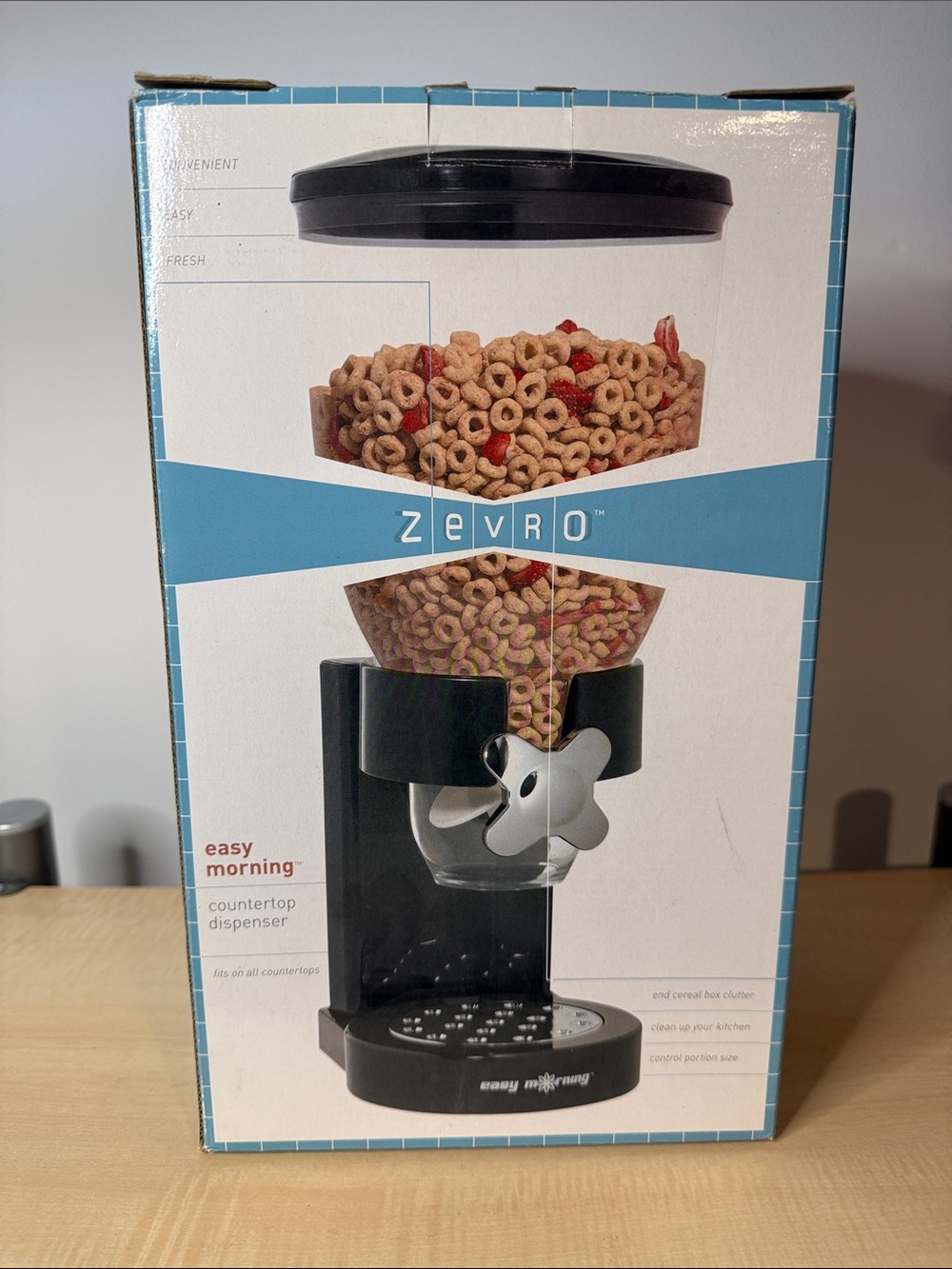 Zevro Easy Morning Countertop Dispenser - Clear & Black
